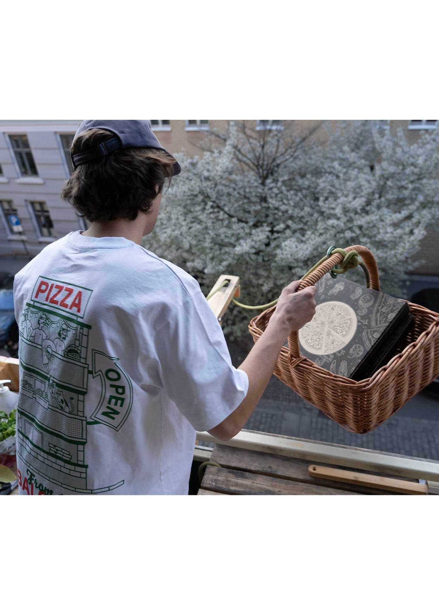 Pizza From A Balcony | Tee