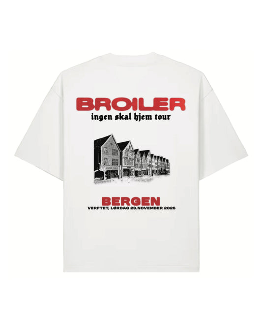 Broiler | Ingen Skal Hjem Tour | Bergen | White | Tee