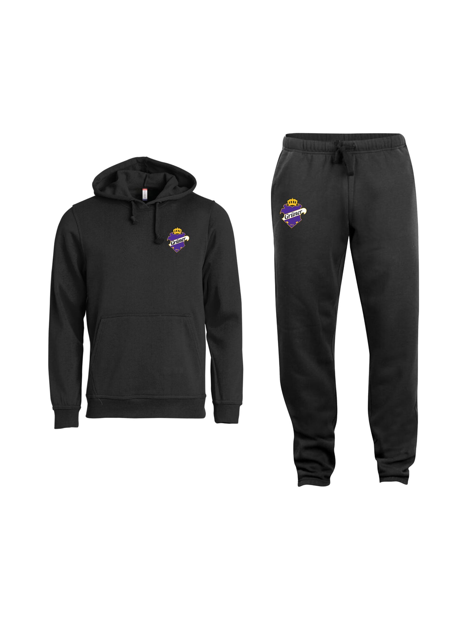 Grüner Hockey | Voksen Hoodie+Joggebukse Pakkepris Sort